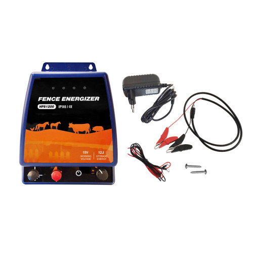 High Voltage Waterproof Portable Security Electric Fence Energizer 12Joule 120KM for Big Wild Animals
