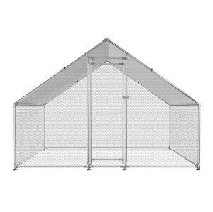 Chicken Coop Large Metal Chicken Run For Yard Walk-in Heavy Duty Anti-UV Cover Poultry Cage