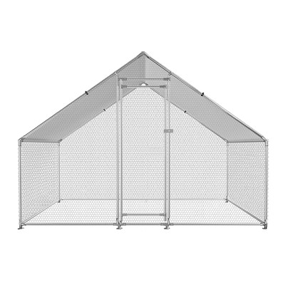 Chicken Coop Large Metal Chicken Run For Yard Walk-in Heavy Duty Anti-UV Cover Poultry Cage
