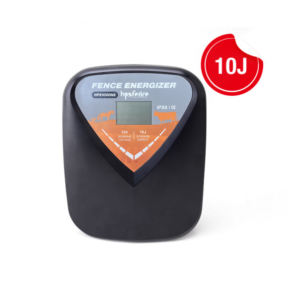 Security Portable 100km Black Color Electric Fence Energizer with LCD Screen for Farm