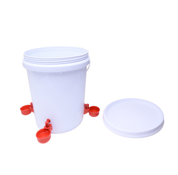 20L Automatic Poultry Waterer Drinker With 4 Water Cups , Automatic Chicken Drinker for Outside or Indoor