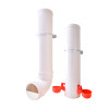 Outdoor Farm Automatic 4L Poultry Feeder, Durable White Color PVC Poultry Feeder, Single Port Poultry Feeder