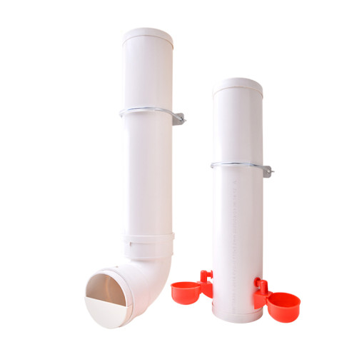 Outdoor Farm Automatic 4L Poultry Feeder, Durable White Color PVC Poultry Feeder, Single Port Poultry Feeder