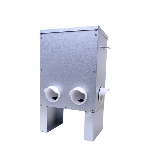 Outdoor Farm Automatic Poultry Feeder, Aluminum Coated Poultry Feeder, 25 L Capacity, 4-Port Automatic chicken feeder