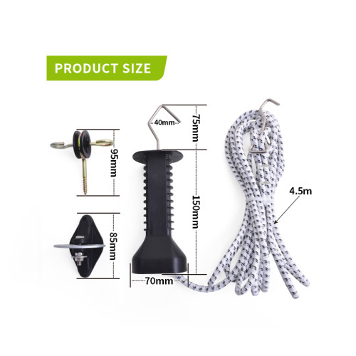 Plastic Bungee Gate Kit For Electric Fencing,with Bungee,UV Resistance Insulated Handle with Zinc Plated Hook,Wholesale Spring Gate Handle