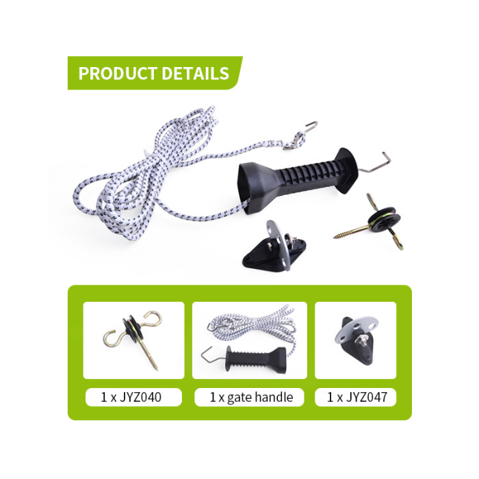 Plastic Bungee Gate Kit For Electric Fencing,with Bungee,UV Resistance Insulated Handle with Zinc Plated Hook,Wholesale Spring Gate Handle