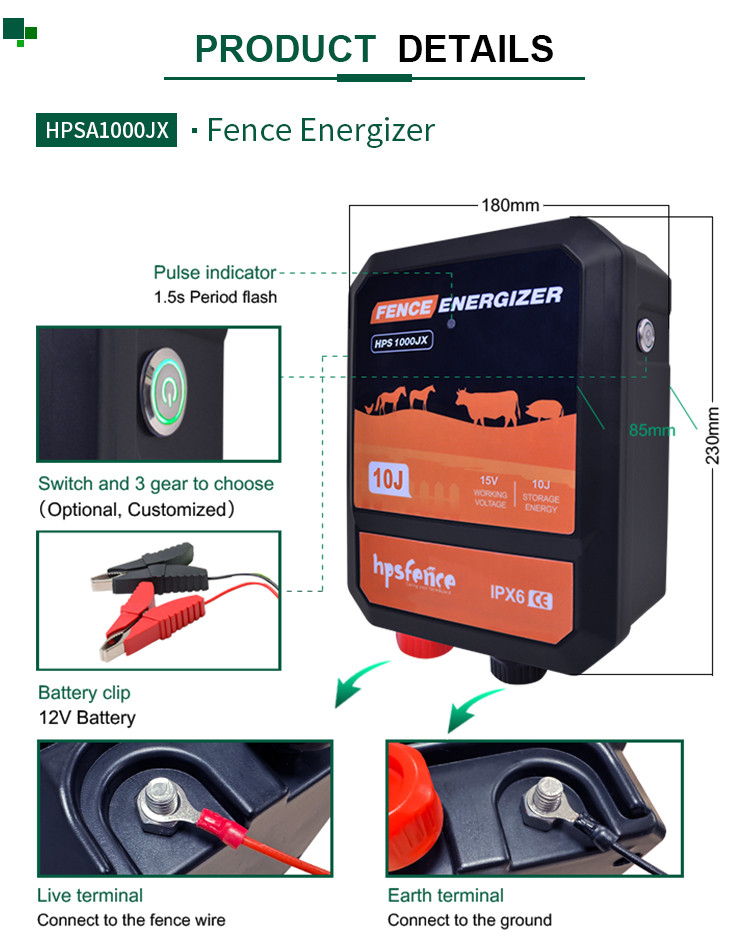 hps fence AC-Powered Electric Fence Energizer