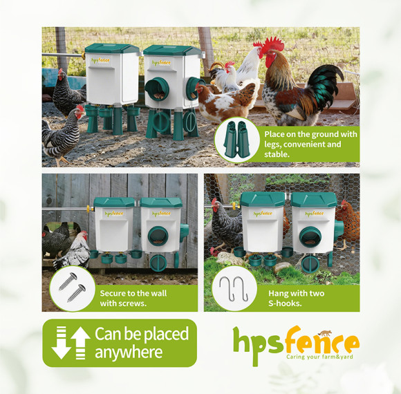 11L+12KG Automatic Poultry Waterer and Feeder Set With 4 Water Cups , Automatic Chicken Drinker for Outside or Indoor