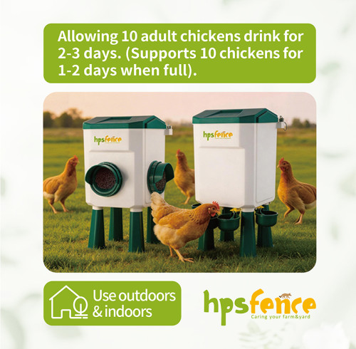 11L+12KG Automatic Poultry Waterer and Feeder Set With 4 Water Cups , Automatic Chicken Drinker for Outside or Indoor