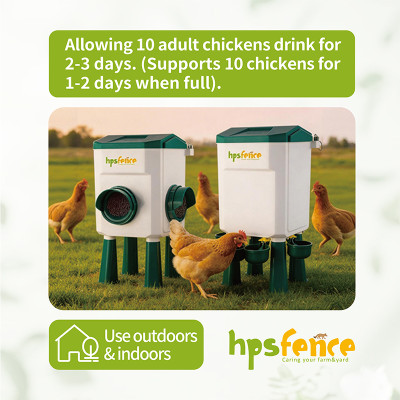 11L+12KG Automatic Poultry Waterer and Feeder Set With 4 Water Cups , Automatic Chicken Drinker for Outside or Indoor