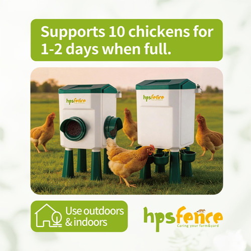 7L+8KG Automatic Poultry Waterer and Feeder Set With 4 Water Cups , Automatic Chicken Drinker for Outside or Indoor