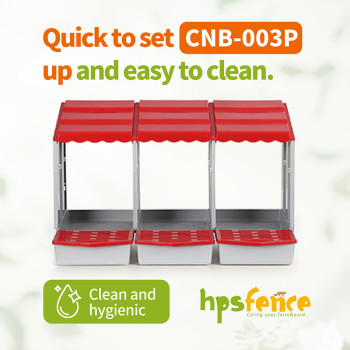 3 Compartment Washable Plastic Chicken Nesting Box with Removable Trays for Laying Hens Poultry Coop Farm