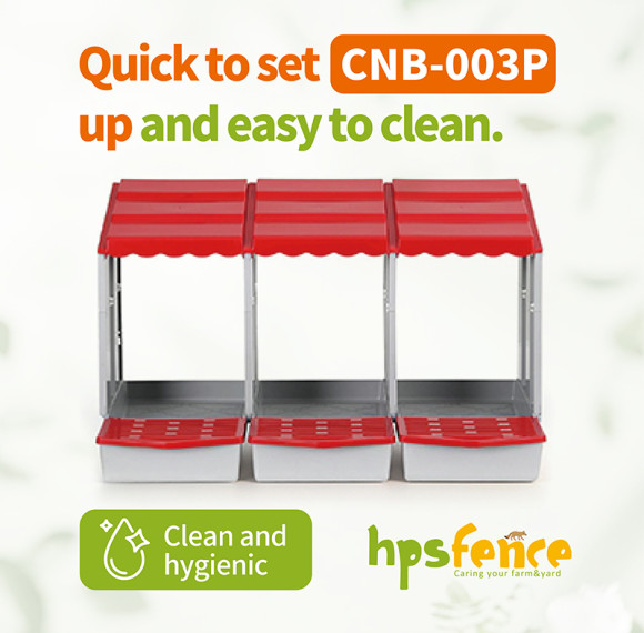 3 Compartment Washable Plastic Chicken Nesting Box with Removable Trays for Laying Hens Poultry Coop Farm