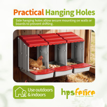 3 Compartment Washable Plastic Chicken Nesting Box with Removable Trays for Laying Hens Poultry Coop Farm