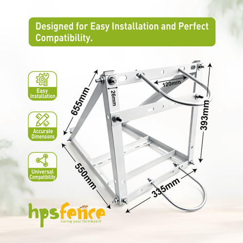 Adjustable Galvanized Steel Solar Panel Support Structure for Electric Fence Systems-Easily Assembled Waterproof Farm Fencing