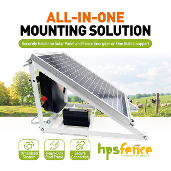 Adjustable Galvanized Steel Solar Panel Support Structure for Electric Fence Systems-Easily Assembled Waterproof Farm Fencing