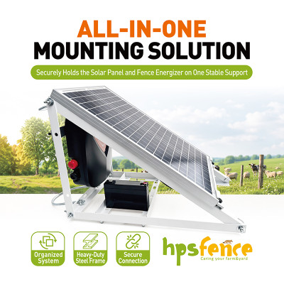 Adjustable Galvanized Steel Solar Panel Support Structure for Electric Fence Systems-Easily Assembled Waterproof Farm Fencing