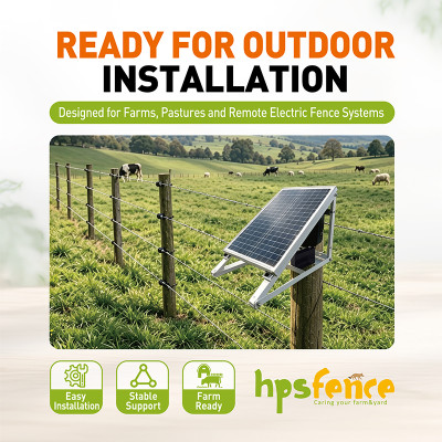 Adjustable Galvanized Steel Solar Panel Support Structure for Electric Fence Systems-Easily Assembled Waterproof Farm Fencing