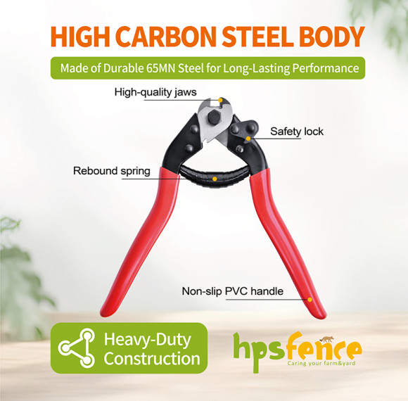 8"CABLE CUTTER HIGH CUTTING CAPACITY Heavy-Duty Cutting for Bicycle Cable, Steel Wire & Wire Rope