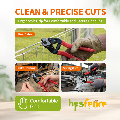 8"CABLE CUTTER HIGH CUTTING CAPACITY Heavy-Duty Cutting for Bicycle Cable, Steel Wire & Wire Rope