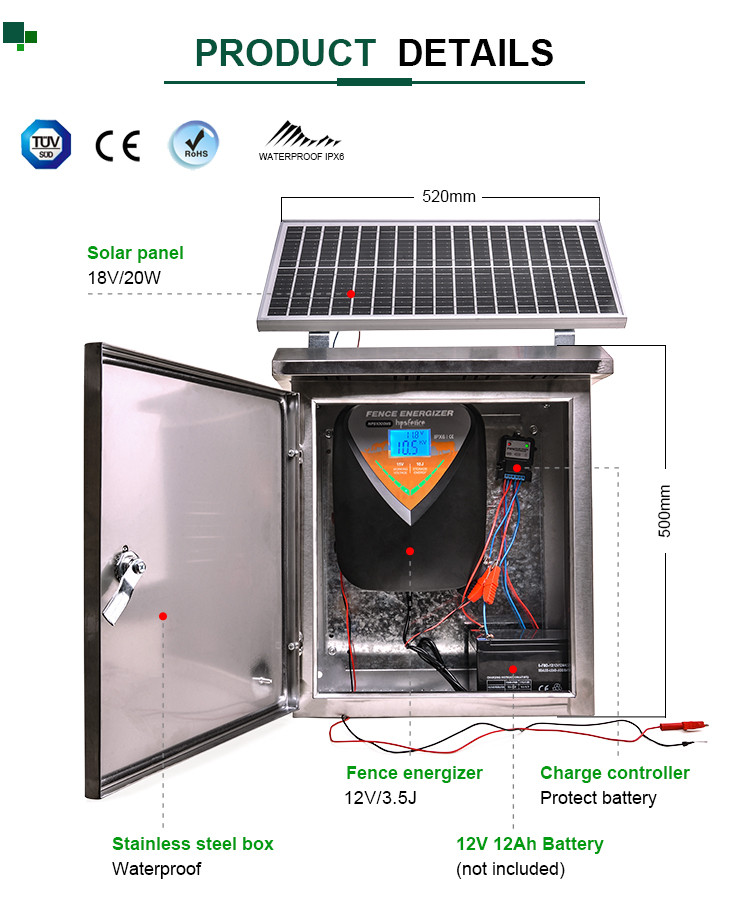 hps fence solar power electric fence energizer