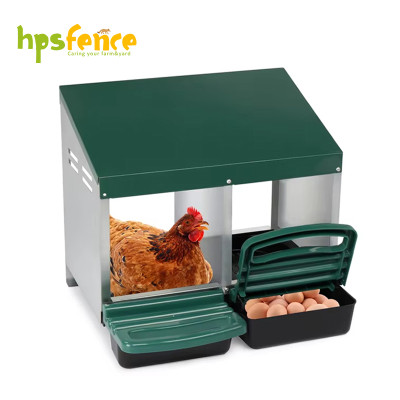 2-Hole Automatic Chicken Nesting Box with Roll Away Egg Tray for Poultry Farm