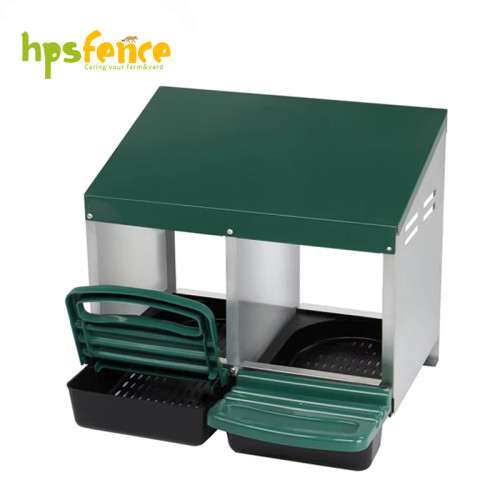 2-Hole Automatic Chicken Nesting Box with Roll Away Egg Tray for Poultry Farm