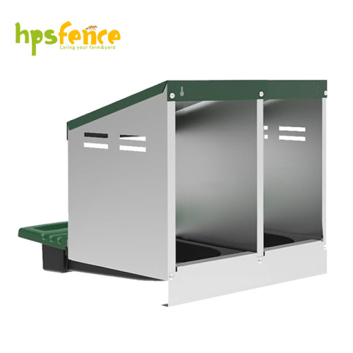 2-Hole Automatic Chicken Nesting Box with Roll Away Egg Tray for Poultry Farm