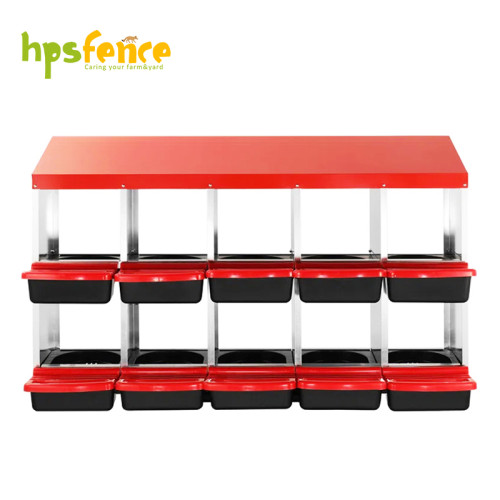 10-Compartment Roll Out Chicken Nesting Box with Egg Trays