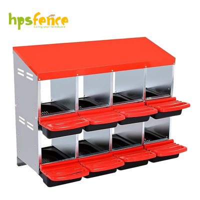 8-Compartment Roll Out Chicken Nesting Box with Egg Trays