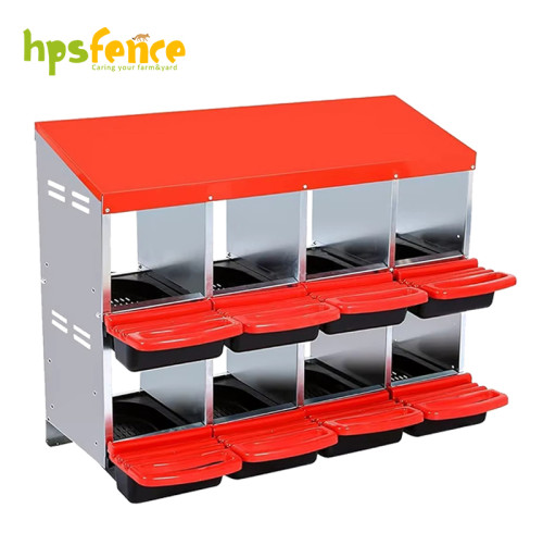 8-Compartment Roll Out Chicken Nesting Box with Egg Trays