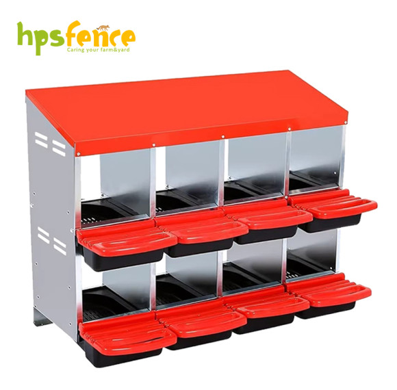 8-Compartment Roll Out Chicken Nesting Box with Egg Trays