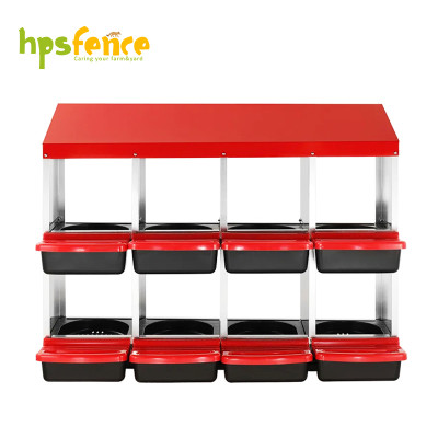 8-Compartment Roll Out Chicken Nesting Box with Egg Trays
