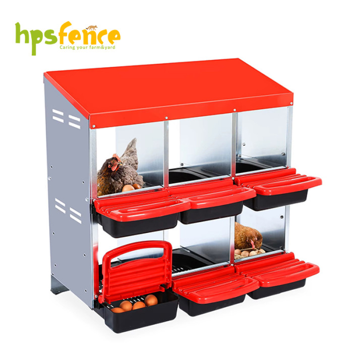 6-Compartment Roll Out Chicken Nesting Box with Egg Trays
