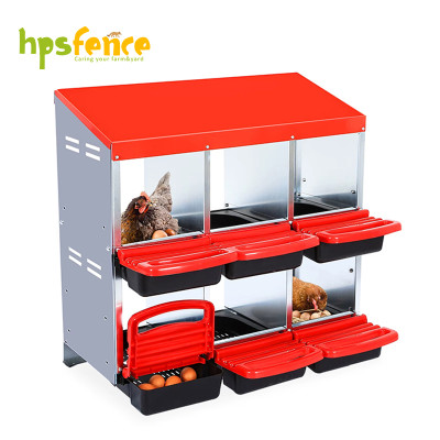 6-Compartment Roll Out Chicken Nesting Box with Egg Trays