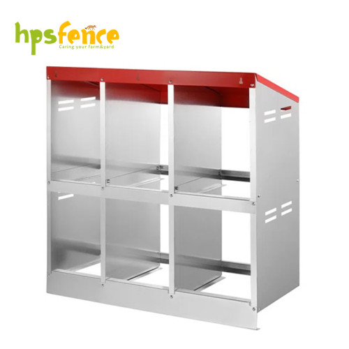 6-Compartment Roll Out Chicken Nesting Box with Egg Trays