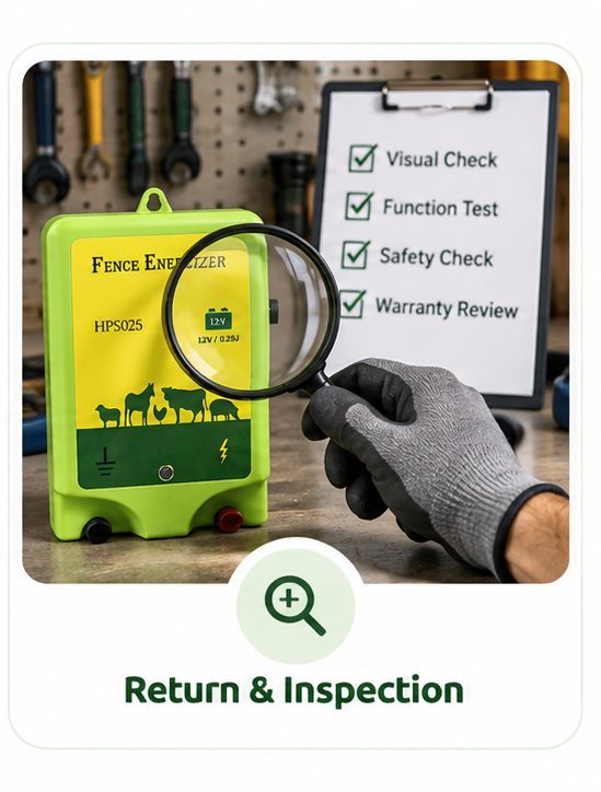HPS FENCE return and inspection energizer service