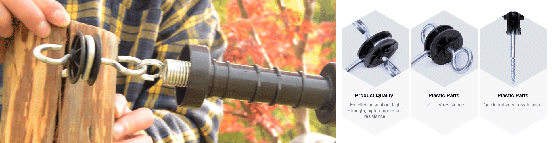Wooden Post Gate Handle Insulators