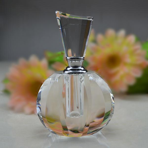 crystal white glass perfume bottle