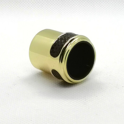 Glass bottles zamac perfume cap wholesale | golden plated with leather | standard FEA15mm | GP Bottles OEM ODM Manufacturing