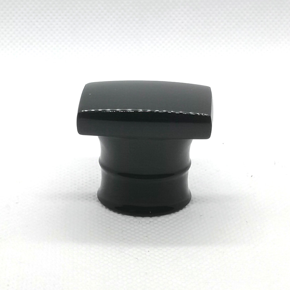 Zamac types of perfume bottle caps wholesale | shinny black color cap | FEA15 bottle neck | anti-alcohol | GP Bottles Manufacturing