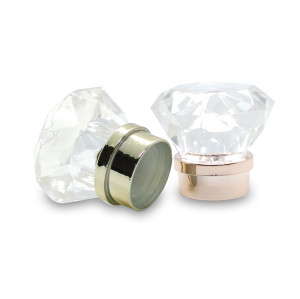 Clear diamond shape plastic bottle cap manufacturer for perfume