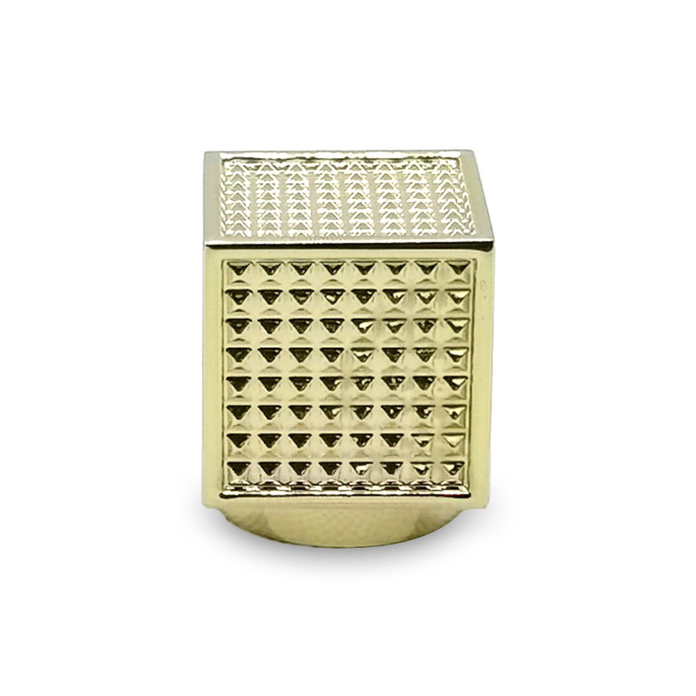Gold plated square perfume bottle caps wholesale | zamac perfume cap with PP inner cap | FEA 15mm | GP Bottles OEM ODM manufacturing