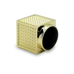 Gold plated square perfume bottle caps wholesale | zamac perfume cap with PP inner cap | FEA 15mm | GP Bottles OEM ODM manufacturing