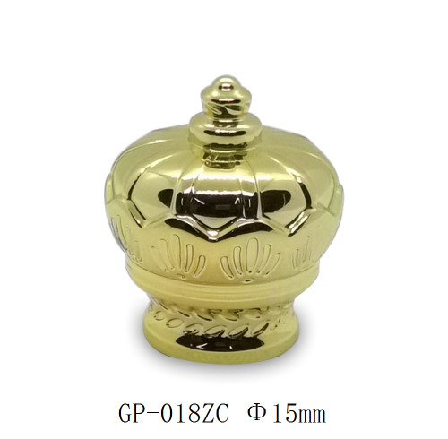 Gold zamac crown bottle caps perfume packaging wholesale | zinc alloy perfume cap | GP Bottles OEM ODM Manufacturing
