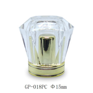 Parfum bottle cap transparent acrylic with gold PP insert customized | GP Bottles