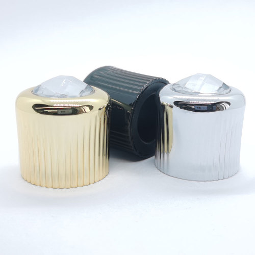 Dimond on top zamac perfume cap wholesale | zamak perfume cap | zinc alloy cap for women's perfume | more colors available | GP Bottles Manufacturing