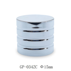 Custom perfume bottle lids wholesale | cylinder with stripe design zamac cap | design for FEA15mm neck bottle | GP Bottles OEM ODM Manufacturing