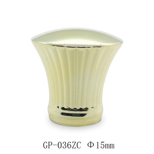 Tapas de perfume de metal dorado con diseño de tapa de zamac para botella de vidrio de 15 mm al por mayor | Botellas GP