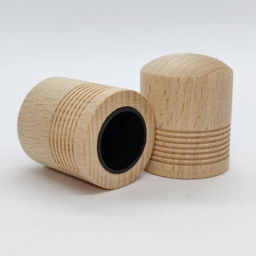 Bouchon de parfum en bois de couleur naturelle en forme de cylindre en vente, goulot d'étranglement à sertir de 15 mm | Bouteilles GP